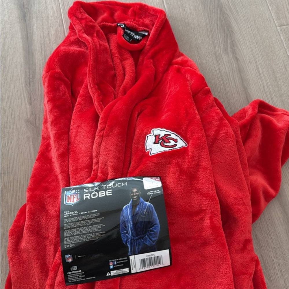 NFL Kansas City Chiefs Red Silk Touch Robe men’s L/XL